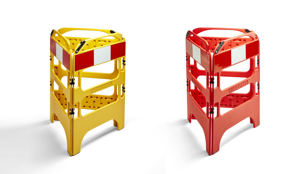 SafeGate 3-teiliges Schachtgitter in Gelb oder Rot